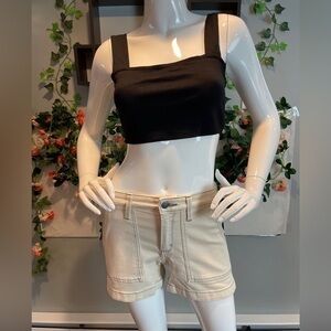 Universal Tread‎ High Rise Cream Color Midi Shorts Size 00 RefJ025